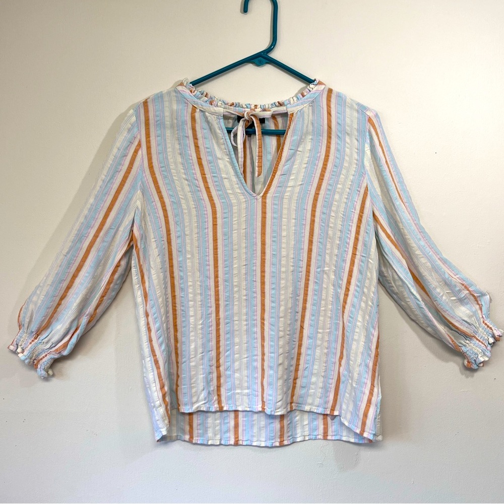 Paige Striped Peasant Blouse